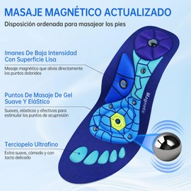 Plantilla de Masaje Unisex,Plantillas Para Fascitis Plantar,Plantillas Ortopédicas Para Pies Planos,Alivia El Cansancio y Malestar de Los Pies,Apto para Salidas Diarias y Largas Jornadas de Pie(Azul, S)