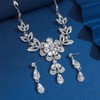 Flower Jewelry Sets for Women Trendy Silver Blue Red Jewelry