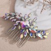 Lenjicons Square Rhinestone Hair Comb Silver Gold Rhinestone Wedding Headpiece