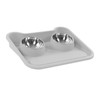 Cat Water Food Bowl 15 Degree Tilt Prevent Spill Stainless