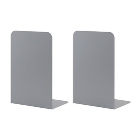 MSDADA Metal Bookends, CD Book Stand for Children, Decorative Bookend for School, Home, Office, Library Book Holder (1 Pair, Grey)