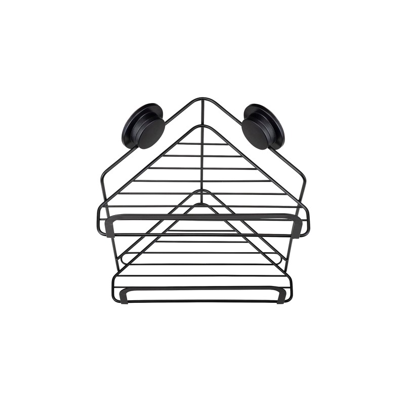 Croydex Stick 'n' Lock 2 Tier Corner Basket Matt Black