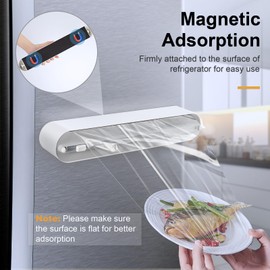 Housolution Magnetic Cling Film Dispenser with Cutter, Dispenser and Dispenser for Aluminium Foil and Cling Film, Practical Foil Dispenser Foil Cutter for Kitchen