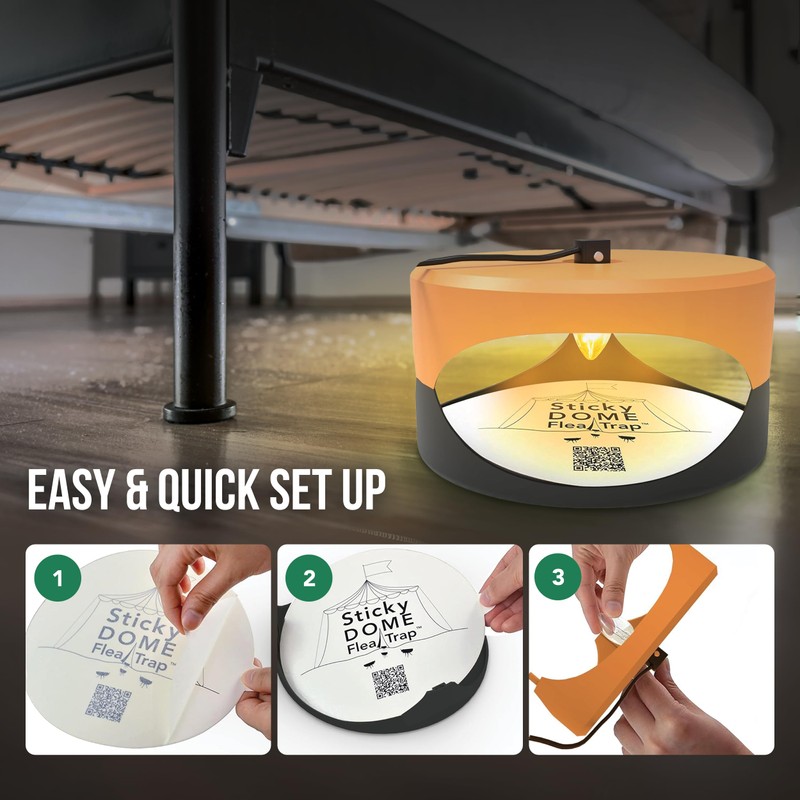 ASPECTEK Sticky Dome Flea Trap, Odorless Glue Trap with 2