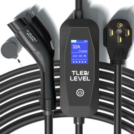 TLE LEVEL Level 2 EV Charger - Portable 40 Amp 9.6kW EV Charger, NEMA 14-50 Plug Electric Vehicle Charging Stations for J1772 Electric Cars, 25' Cable Smart 240V EV Chargers for Home