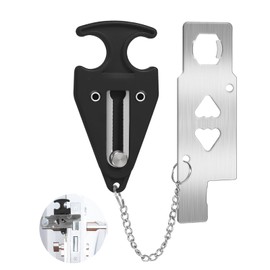 Portable Door Lock Upgraded Travel Lock Apartment Hotel Lock 2022 Home Security, in Hotel, Apartment,and Prevent Unauthorized Entry in Traveling, Hotel, Apartment and School (All-Match Black)