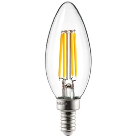 Sunlite LED Filament B11 Torpedo Tip Chandelier Light Bulb, ETL Listed, 4 Watts (40W Equivalent), 400 Lumens, Candelabra Base (E12), Edison Style, Dimmable, 2700K Soft White, 1 Count