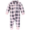 Hudson Baby Unisex Baby Plush Jumpsuits, Pink Moose, 6-9 Months