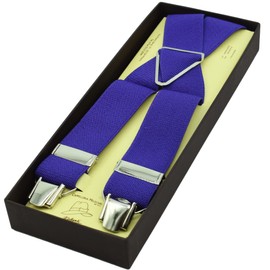 MELEGARI Elastic braces 3.5 cm wide, twill solid color, man/woman, made in Italy, purple, One size