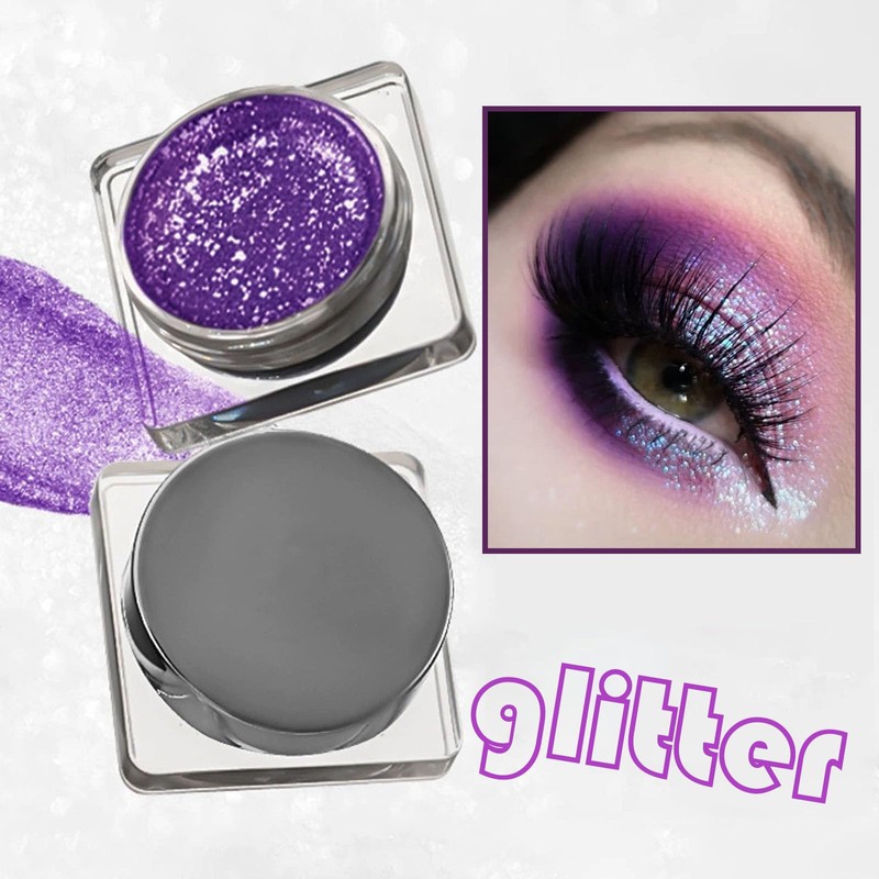 Purple Glitter Eyeshadow, Creamy Shimmer Eye Shadow, Liquid Eyeshadow for