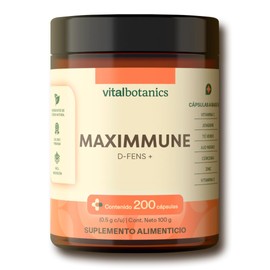 VITAL BOTANICS - Suplemento Alimenticio - Max Immun D-Fens - Vitamina C, Vitamina D3, Zinc, Equincea, Ajo, Jengibre y Crcuma - 200 Cpsulas de 500 mg  