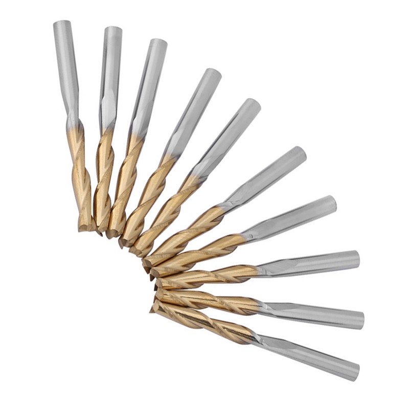 Titanium Coated 2-flute End Mill Milliling Cutter 3.175mm Shank 3.175mm