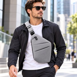 Ultra-Thin Crossbody Chest Bag for Daily Carry – Soft Sling Bag with Multiple Interior Pockets for Travel, Sports & Everyday Use