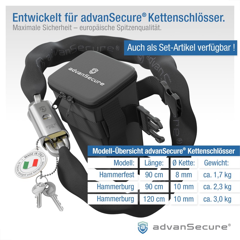 advanSecure® Bicycle Saddle Bag | Ideal for Heavy Chain Locks