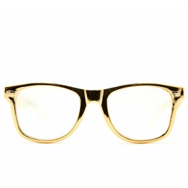 GloFX Ultimate Diffraction Glasses - Gold - 3D Prism Rainbow Effect - Great Edm, Festival, Concert, Fireworks, Christmas Lights, and Rave Accessory - Gold Frames