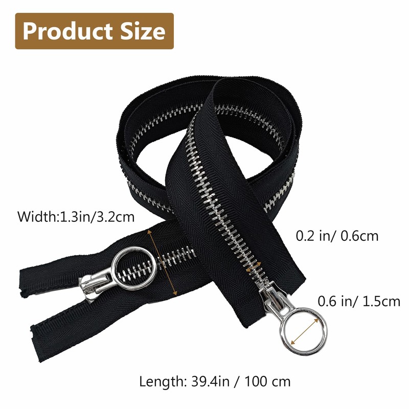 XCSJ #5 Zip 100 cm, Metal Zip 2-Way Separable Zip
