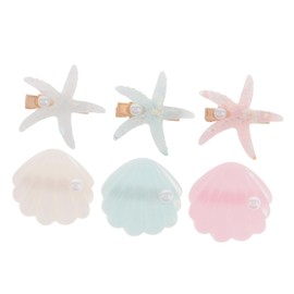 BIUDECO 6pcs Ocean Hair Clip Set Cute Seashell Star Design Mermaid Hair Accessories for Versatile Beach Style Clips for Parties Weddings Birthdays Everyday Wear