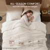 Amélie Home Plush Fleece Comforter Set Queen Size, Cream White