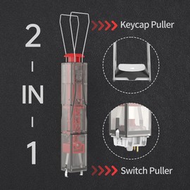 KEMOVE P10 2-in-1 Switch Puller Keycap Puller for Mechanical Keyboard, 304 Stainless Steel Key Switch Keycap Puller, Easily Remove and Replace Gaming Keyboard Switches and keycaps - Black Translucent