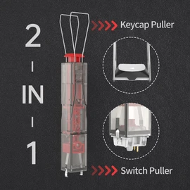 KEMOVE P10 2-in-1 Switch Puller Keycap Puller for Mechanical Keyboard, 304 Stainless Steel Key Switch Keycap Puller, Easily Remove and Replace Gaming Keyboard Switches and keycaps - Black Translucent