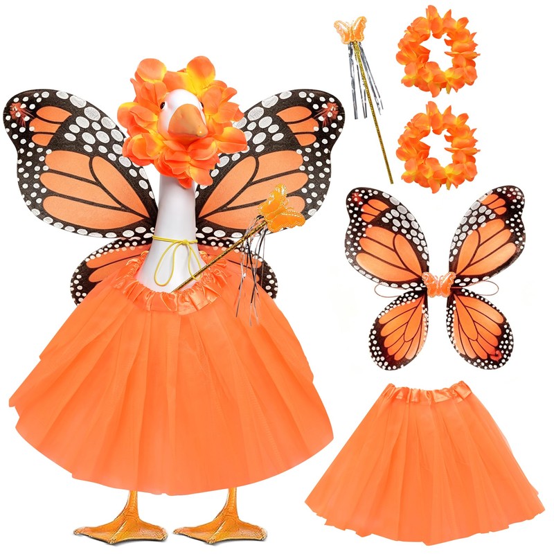 5 Pcs Butterfly Porch Goose Outfits for 17'' 23'' Lawn
