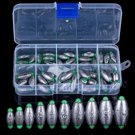 Removable Fishing Lead Sinker Kit, Split Shot Weights, Fishing Tackle Kits with Portable Box, Fishing Accessories, Flyfishing, Solocamping, Picnicaesthetic, Fishing Equipment,  Fishing Gear and Equipment - Color: Silver, Specification: 40pcs