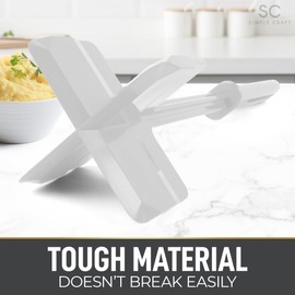 Simple Craft Meat Chopper - Premium Meat Masher, Ground Beef Masher, & Hamburger Chopper Utensil - Perfect For Turkey, Mashed Potato, Baking, Cooking & More (White)