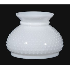 B&P Lamp® 7" Fitter Cased White Hobnail Shade With Plain Top