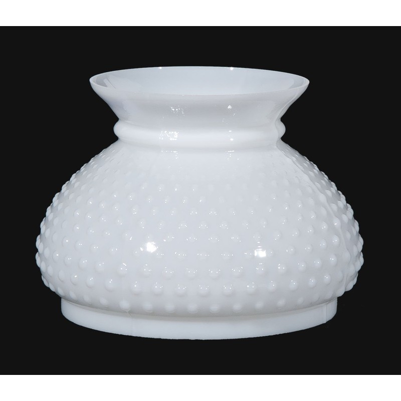 B&P Lamp® 7" Fitter Cased White Hobnail Shade With Plain