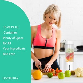 Portable Blender, Personal Size Blender for Smoothies and Shakes, 15oz Travel Blenders with 6 Stainless Steel Blades, Powerful & Rechargeable, 4000mAh Battery, USB Charging (White)