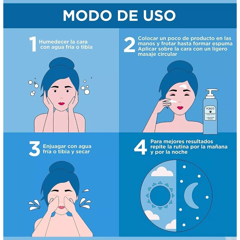 Pond's Gel Hidratante Y Limpiador Facial Ácido Hialuronico Ponds