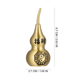 Ipetboom 1 pieza china de buena suerte Wu Lou, latón Wu Lou Hu Lu Calabash, escultura de cobre china de buena suerte, estatua de calabaza de latón Feng Shui para el hogar, 2,7 x 6,7 cm