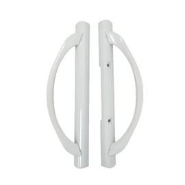G.A.S Hardware Amesbury Truth Handle Set for Sliding Patio Glass Door - Handle Repair Replacement - White