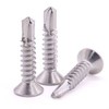 #14 x 1-1/4" Flat Head Self Drilling Screws, 410 Stainless