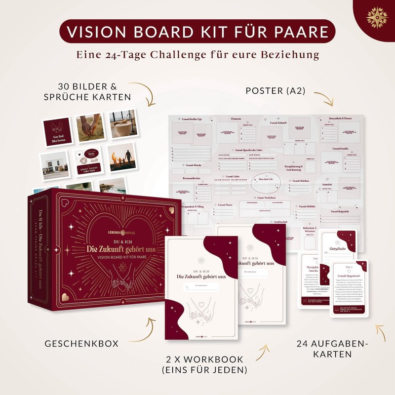 LEBENSKOMPASS Vision Board Set for Couples "Our Future" - Craft