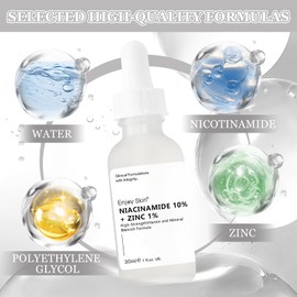 Niacinamide 10% + Zinc 1% Serum mit Zink gegen Pickel, Bekämpft Hautunreinheiten Niacinamide Serum, hochwirksame Gesichtspflege, schnell einziehend, leichte Textur - alle Hauttypen, 30ml