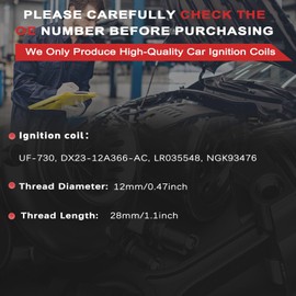 Autodevil Ignition Coil Pack Iridium Spark Plugs Set of 6 Compatible with 2014-2016 LR4 2014-2019 Range Rover Sport 2018-2020 Range Rover Velar Replacement for UF730 GN10725 5C1906 48901 LR035548