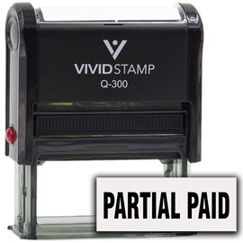 Partial Paid Self-Inking Office Rubber Stamp (Black Ink) - Q-300