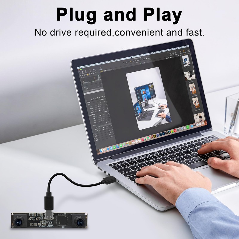 Hotpet 3D Stereo Dual Lens USB Camera Module, 1080P 60fps,