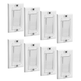 Bates- Magnetic Light Switch Guard, 8 Pack, Clear, Child Proof Light Switch Cover Child Proof