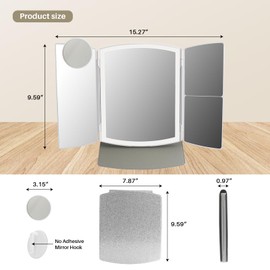 Makeup Mirror,Vanity Mirror with Lights,2X/5X,White