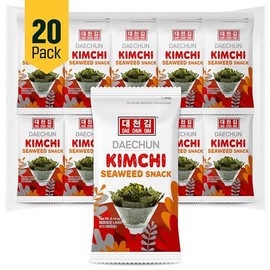 CHOI's 1 Kimchi Seaweed Snacks / (20 Pack) / Product of Korea/Kimbap, Gimbap, Keto, Gluten Free, Full of Fiber, Vitamin, Mineral, High protein snack