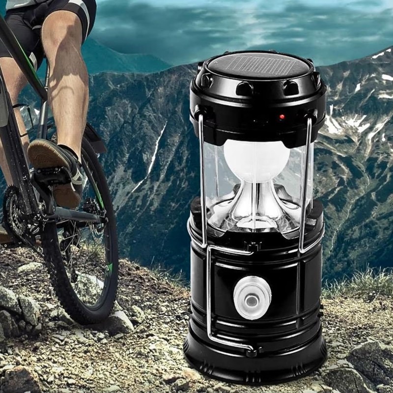 DOSYU Lámpara Linterna de Camping Recargable USB/Luz Solar, Impermeable, Plegable