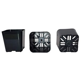 500-Pack, Water Dance Square Plastic Pots for Plants, 2-Inch. Color: Black