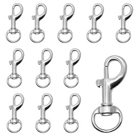 Trigger Clips Clasp,12 PCS Keyring Clip Dog Lead Dlips Swivel Snap Hook 360° Rotating Dog Lead Clips Secure Carabiner Clasps for Keyrings Leash Collars DIY Crafts and Outdoor Gear