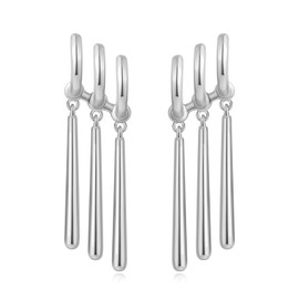 Zoro Anime Earrings for Women Men Gold Chunky Zoro Bar Earrings Zoro Anime Cosplay Drop Earrings Zoro One Piece Earrings Silver Cuff Dangle Earrings Anime Statement Jewelry (silver)