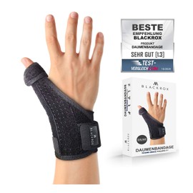 BLACKROX Pollexa V1 Thumb Support for Right & Left Osteoarthritis Thumb Splint Tendonitis One Size Strains Arthritis Thumb CCD Joint Thumb Wrist Bandage (Black)