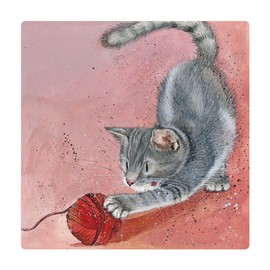 ALEX CLARK Pixie Cat Fridge Magnet - Funny Felines - Original Artwork - Fridge Magnet for Animal Lovers - Magnetic Art Tile - Gift Ideas - Designed in The UK...