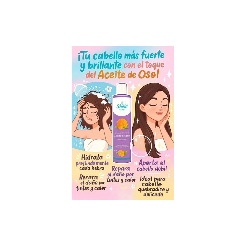 Kit Aceite De Oso: Shampoo + Tratamiento Capilar Shelo Nabel