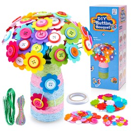 DIY Flower Vase Sets Toys for 4 5 6 7 8 Year Old Girls Boys, Birthday Gifts for 5 6 7 8 9 Year Old Girls Kids Arts and Crafts Kits for Girl Boy Toy Age 3-9 DIY Flower Vase Sets for Kids Creativity Games